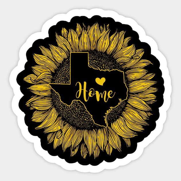 Texas T-Shirt Sunflowers State Of Texas Home Sticker by nguyenlinh72